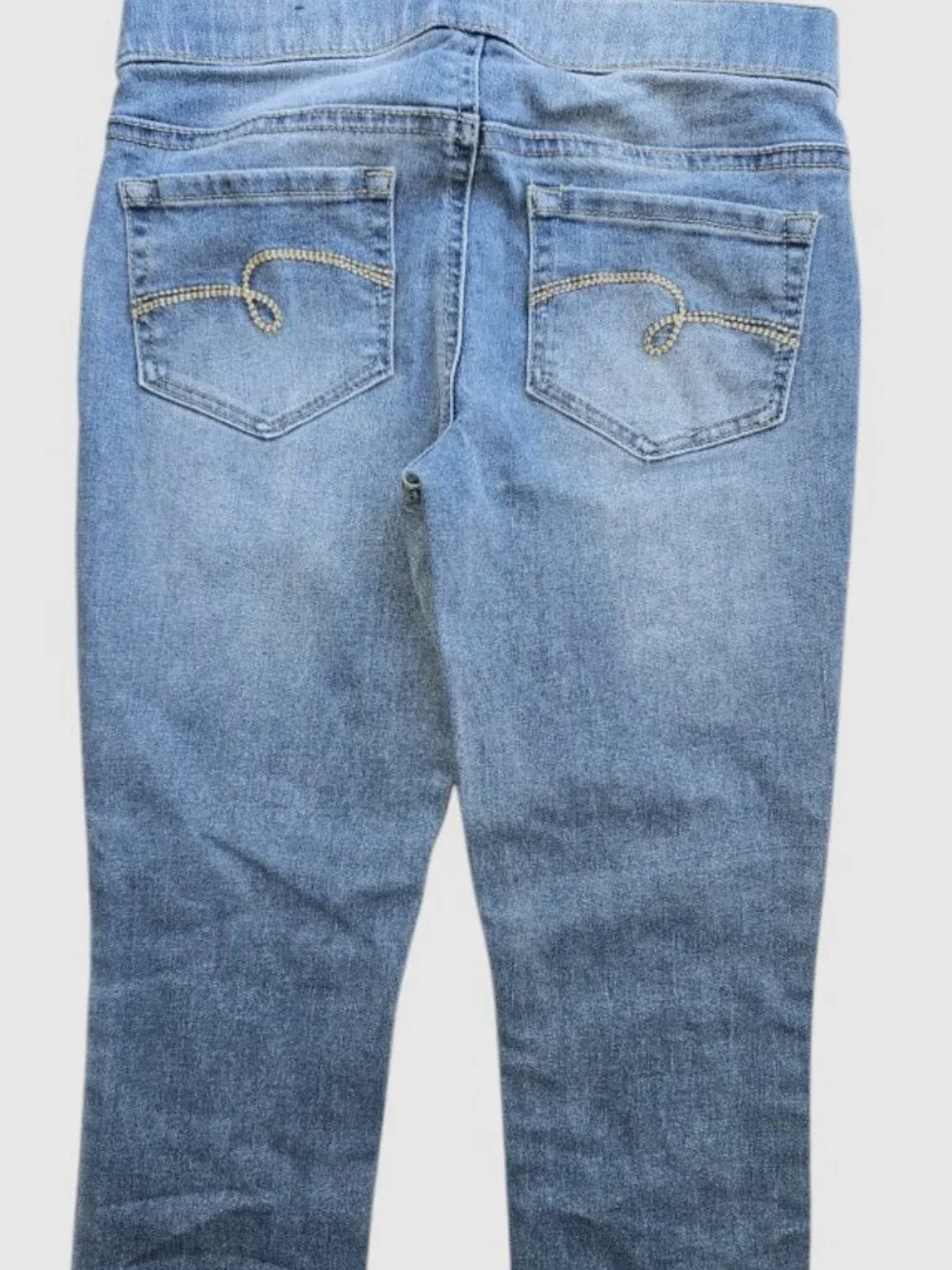 JUSTICE Mid Rise Denim Jeans Leggings Girls Size 10 Rhinestone Embellished